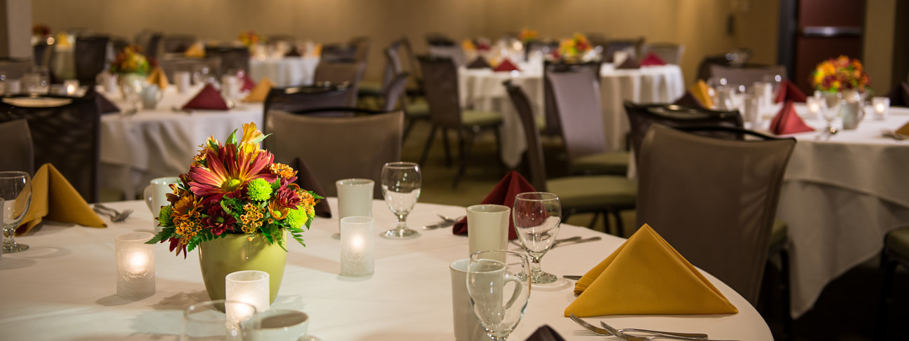 Fall table setup for an event in the Hotel District